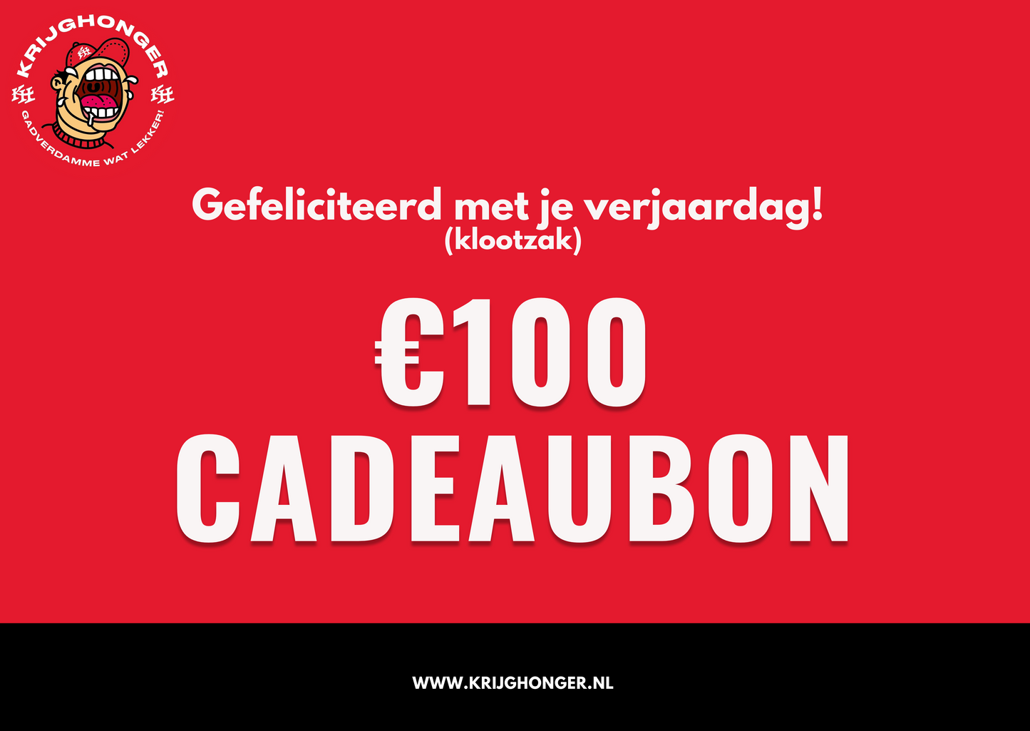 Gefeliciteerd Klootzak Cadeaubon