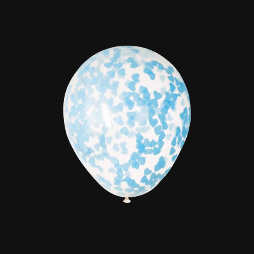 Confetti Ballon Blauwe hartjes