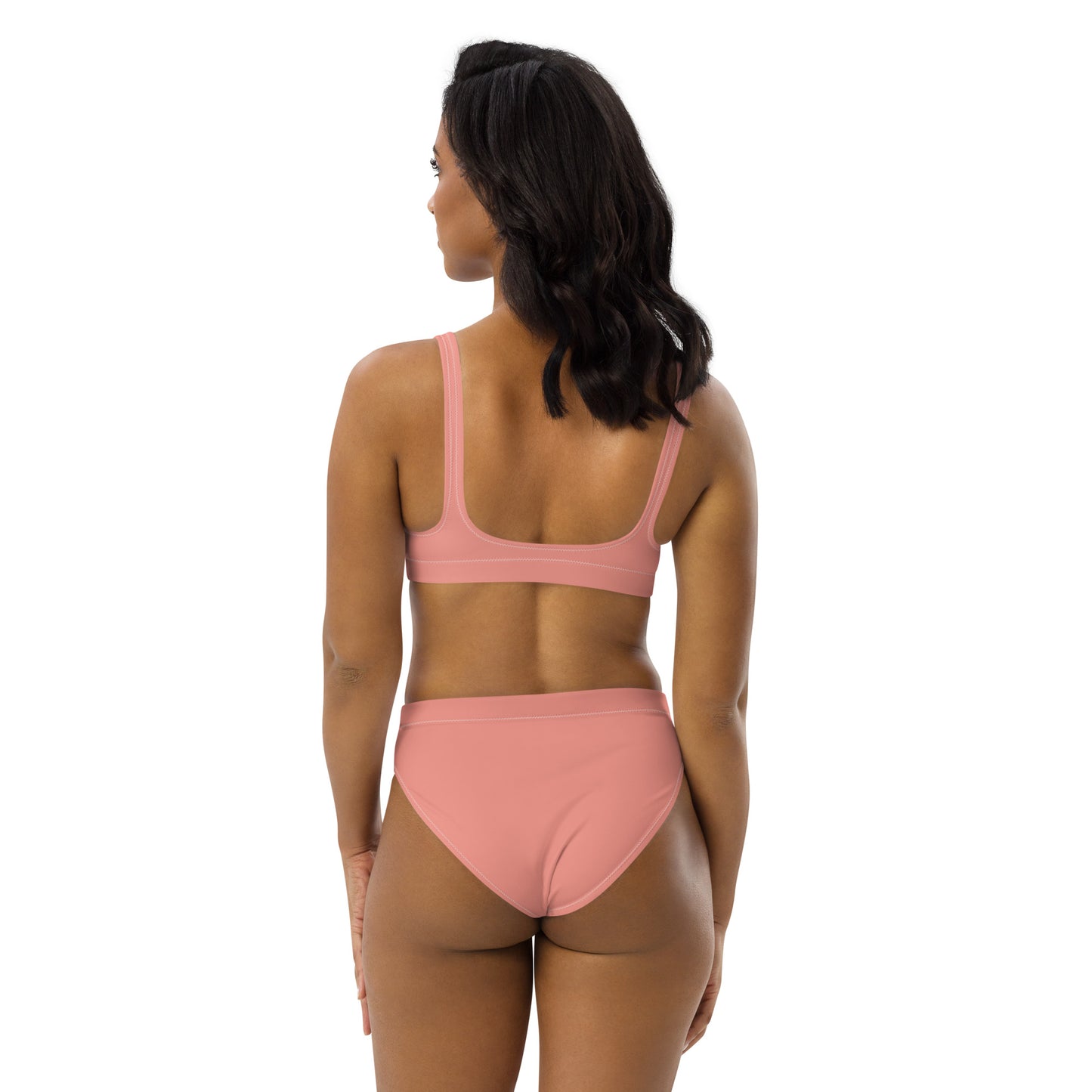 Grapefruit-Bikini mit hoher Taille