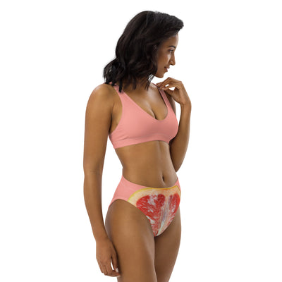 Grapefruit-Bikini mit hoher Taille