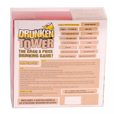 Jenga - Drunken Tower + 4 Schnapsgläser