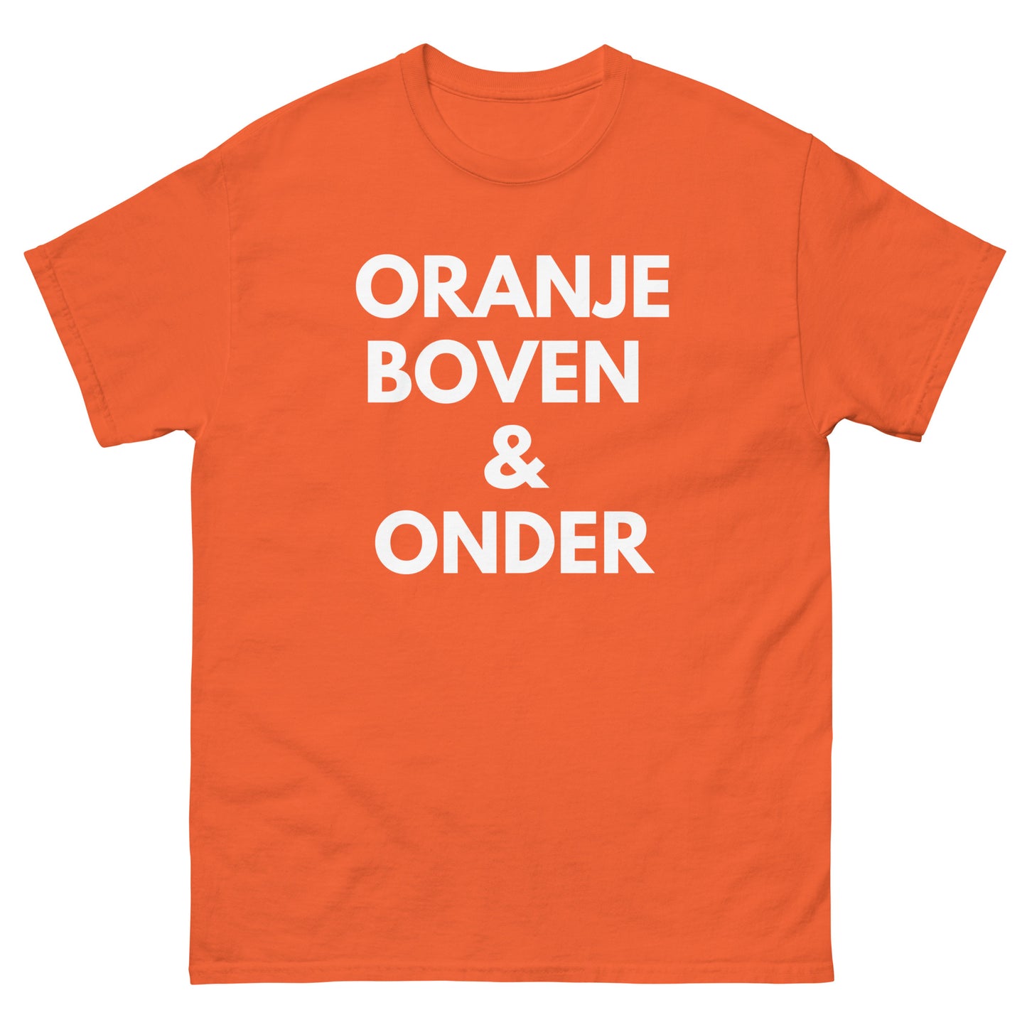 Orangefarbenes T-Shirt mit Oberteil und Unterteil