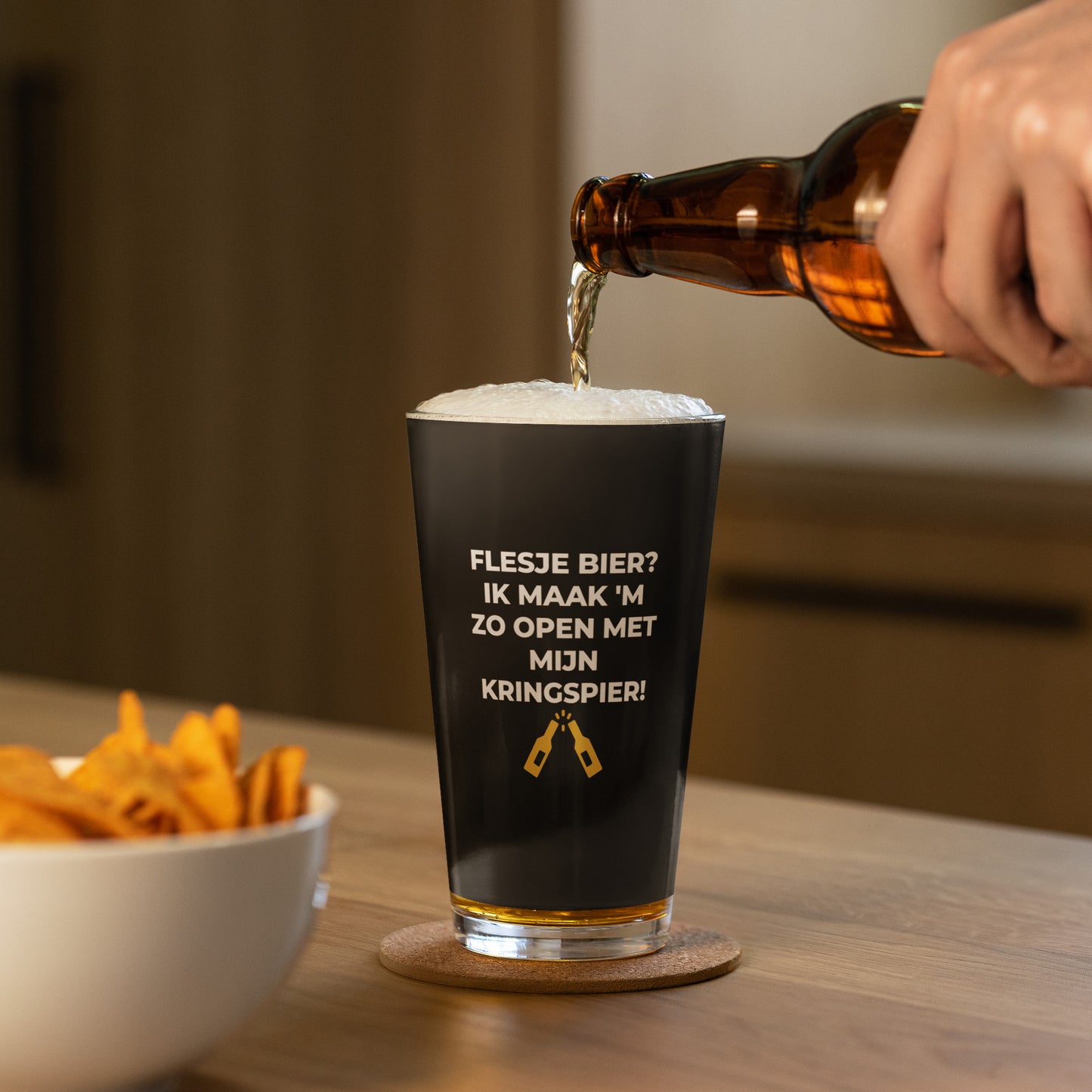 Flesje Bier? Ik Maak 'm Zo Open Met M'n Kringspier Bierglas