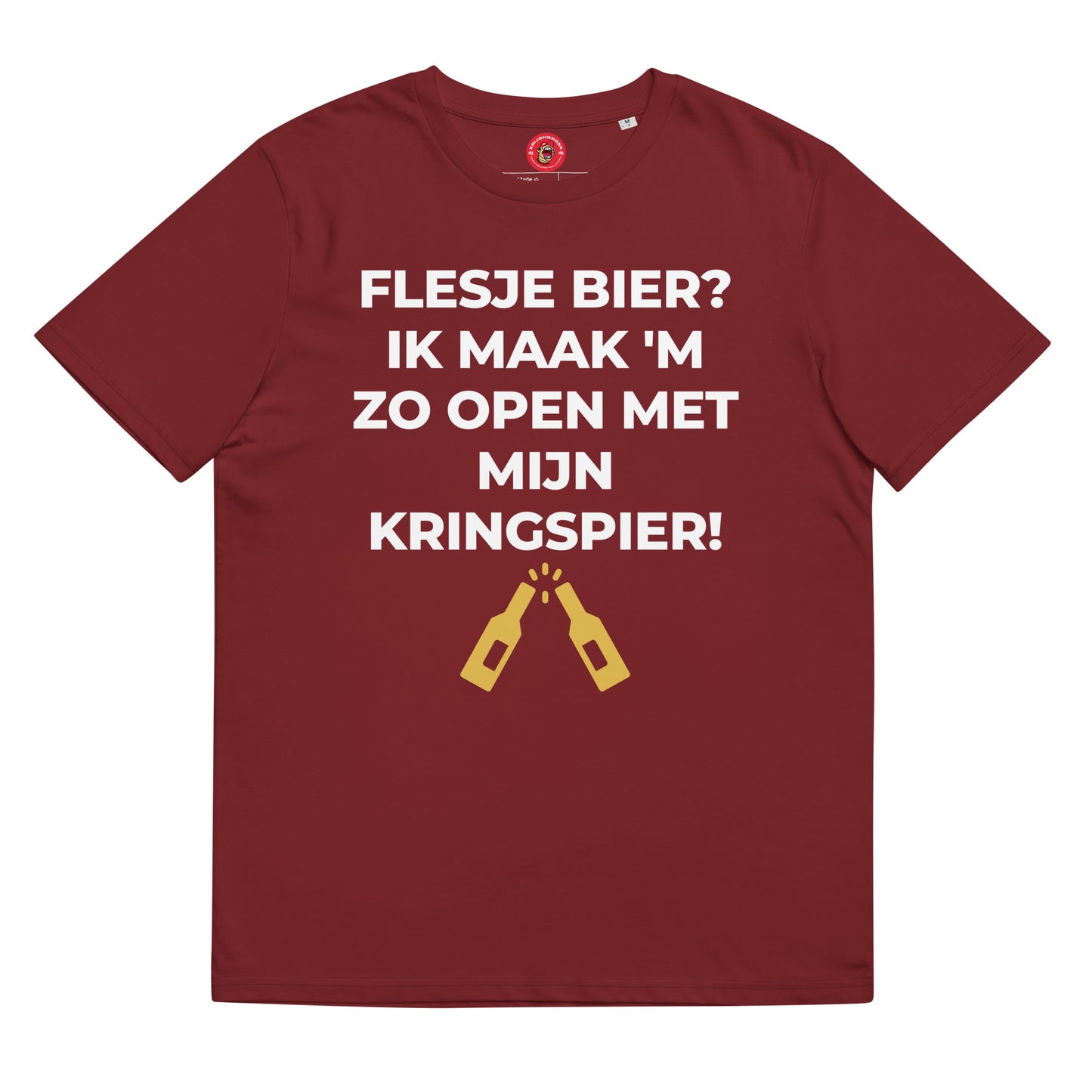 Flesje Bier? Ik Maak 'M Zo Open Met Mijn Kringspier T-shirt (Uniseks)