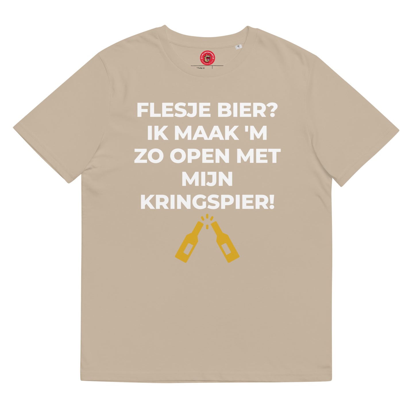 Flesje Bier? Ik Maak 'M Zo Open Met Mijn Kringspier T-shirt (Uniseks)