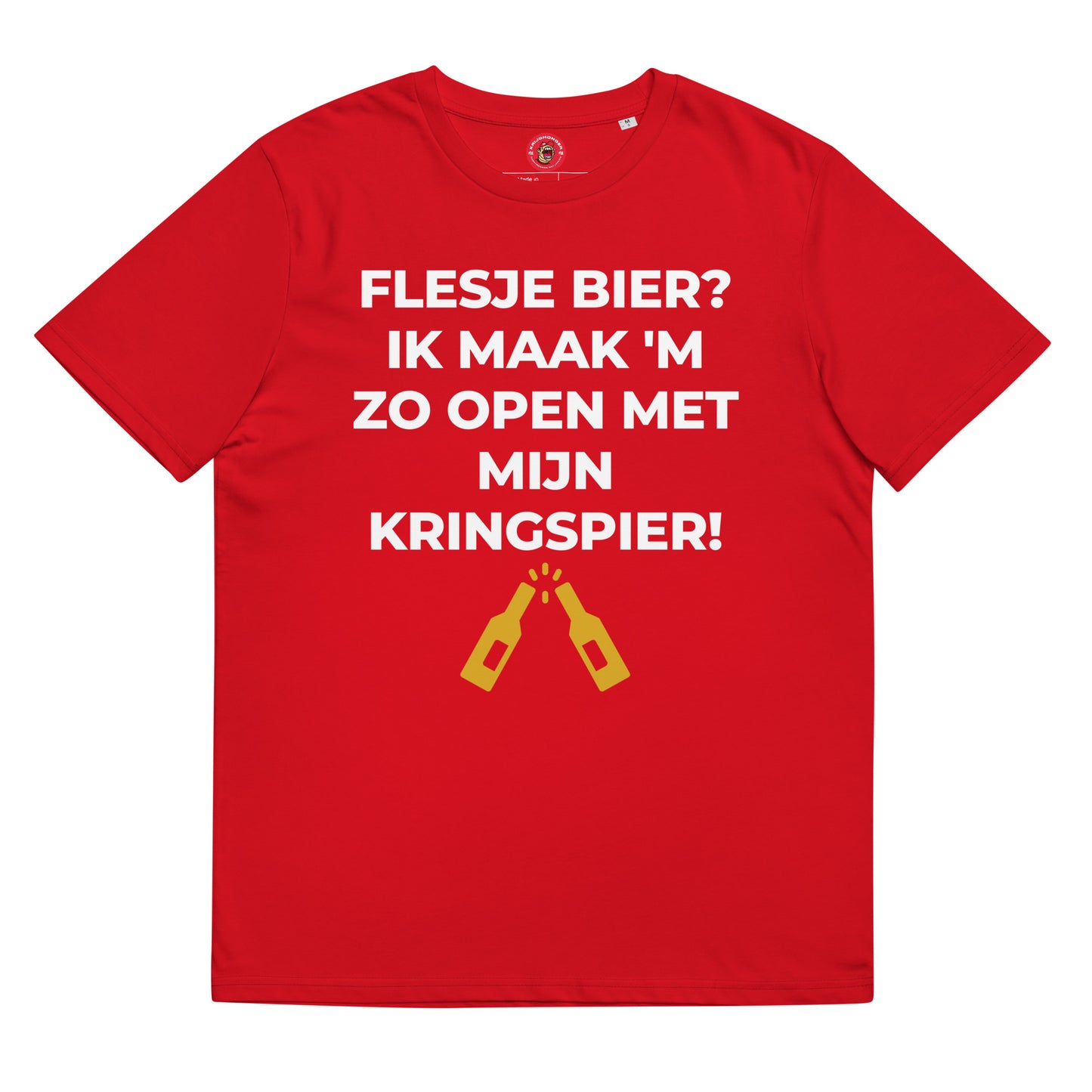 Flesje Bier? Ik Maak 'M Zo Open Met Mijn Kringspier T-shirt (Uniseks)