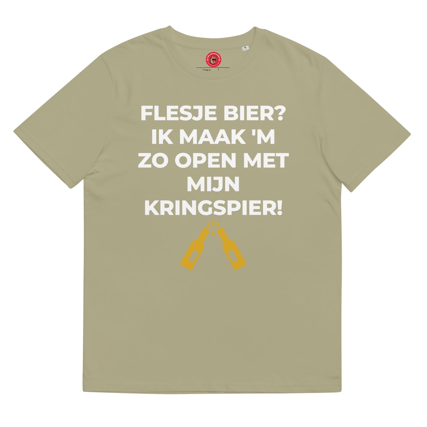 Flesje Bier? Ik Maak 'M Zo Open Met Mijn Kringspier T-shirt (Uniseks)