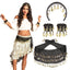 Set Belly Dance | Paars, Rood Of Zwart (hoofdband, armbanden en ceintuur)