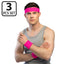 3er-Set neonpinke Schweißbänder