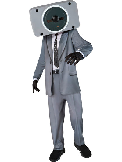 Speakerman | Skibidi Toilet Kostuum Kinderen | Jumpsuit, Half Masker & Handschoenen