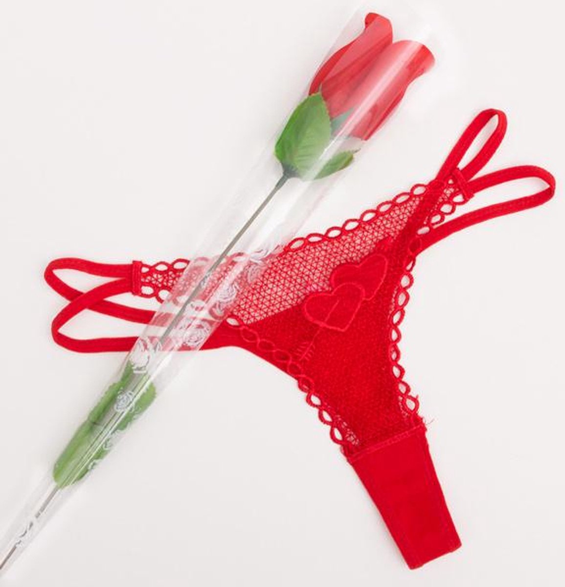 Rose mit rotem String | Ein originelles und romantisches Geschenk