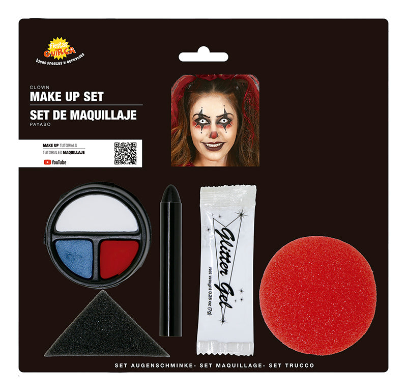 Killer Clown Schminkset met Clownsneus & Spons