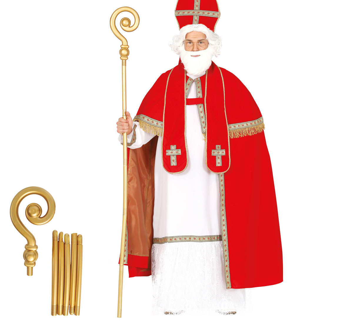 Sinterklaasstaf Goud 184 cm – Demontabele Sinterklaas Staf