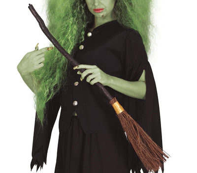 Heksenbezem 90 cm – Halloween Accessoire voor Heks Kostuum