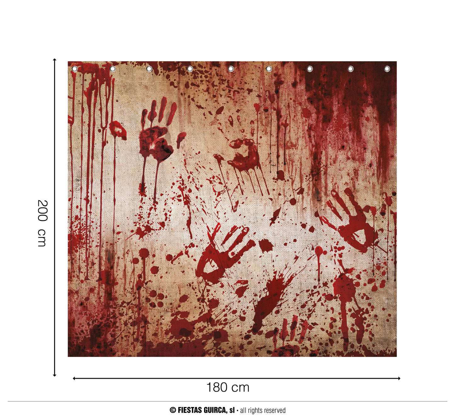 Halloween Bloederig Douchegordijn – 200 x 180 cm | Bloody Shower Curtain