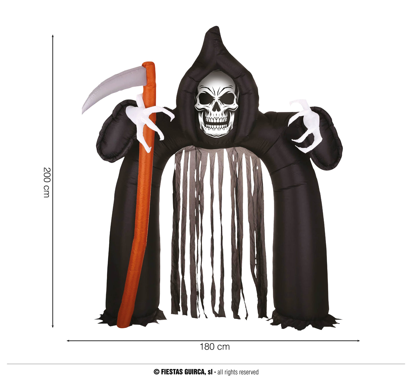 Opblaasbare Halloween Boog met Magere Hein – 200 x 180 cm