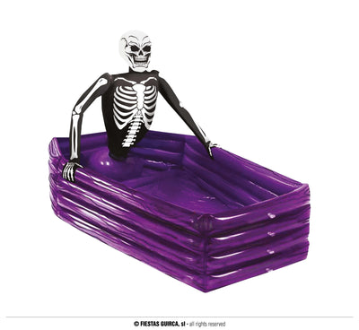 Opblaasbare Halloween Doodskist Drankkoeler met Skelet – 100 x 35 cm