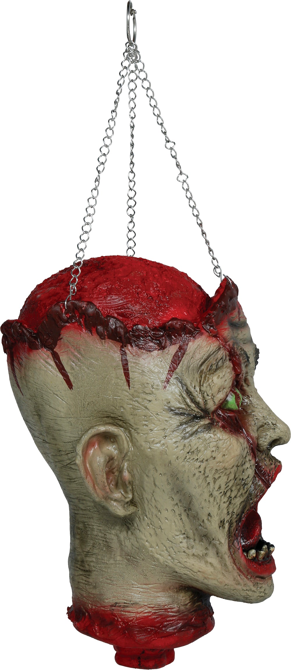 Halloween Afgehakt Zombiehoofd aan Kettingen – Latex 27 cm