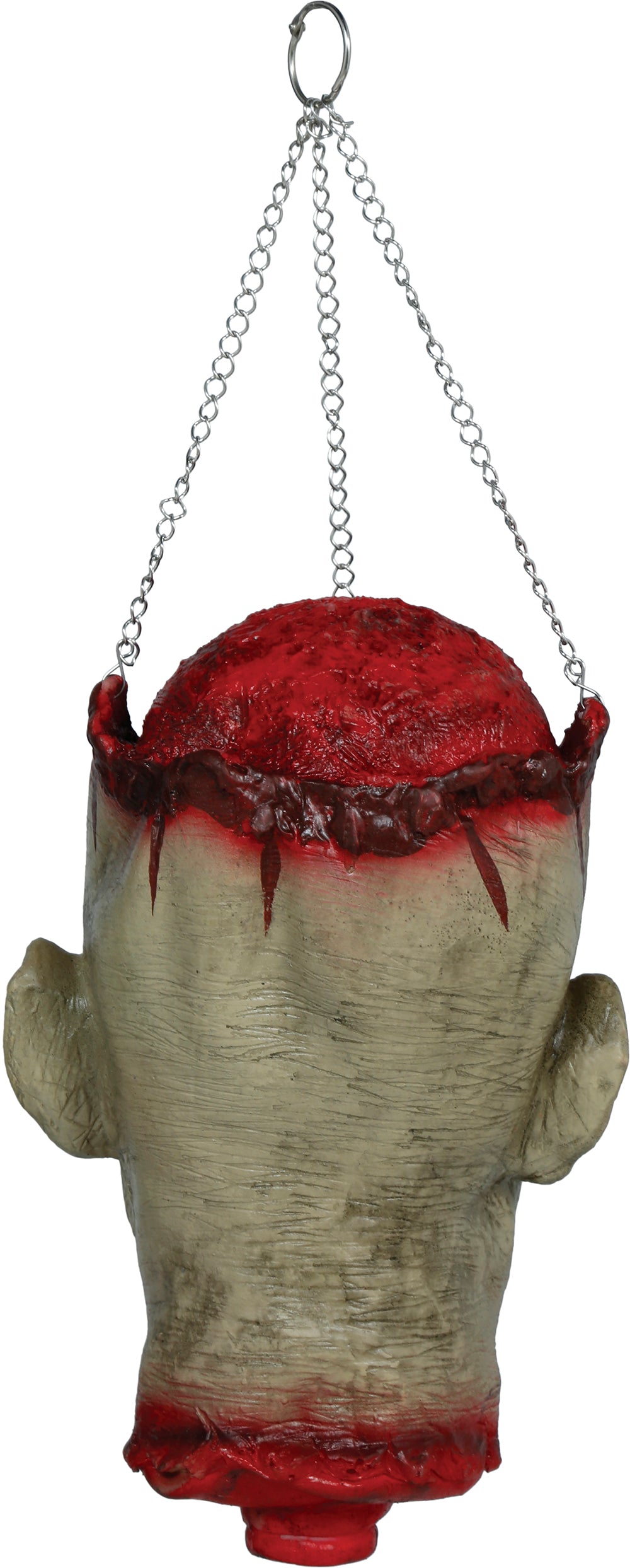Halloween Afgehakt Zombiehoofd aan Kettingen – Latex 27 cm