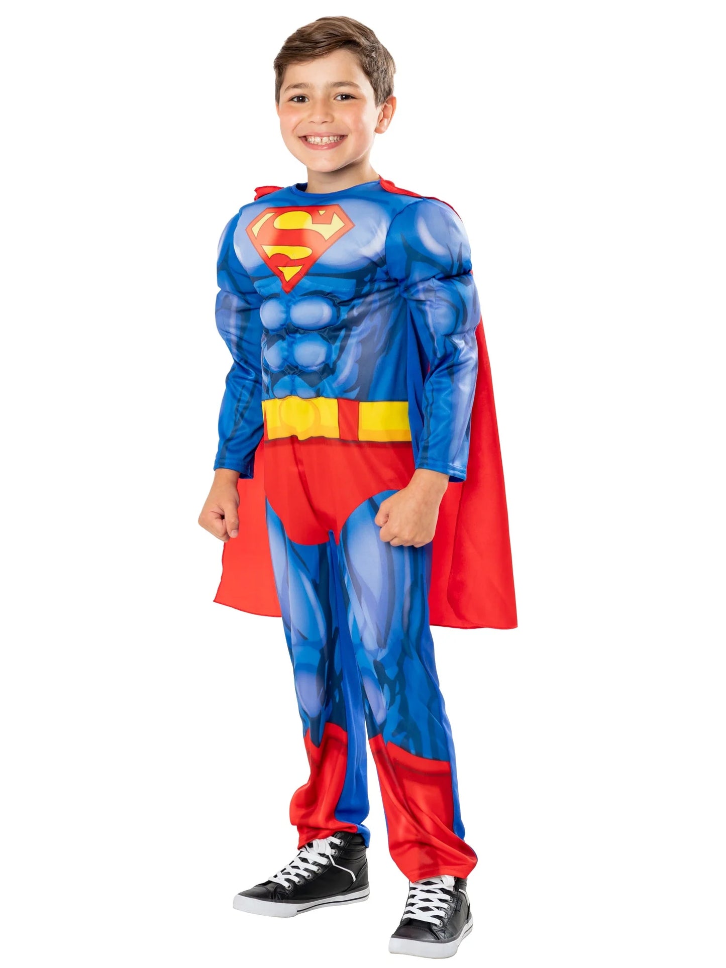 Superman Kostuum Kind – Gespierd met Afneembare Cape