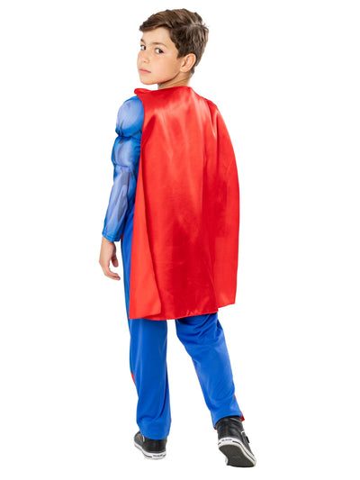 Superman Kostuum Kind – Gespierd met Afneembare Cape