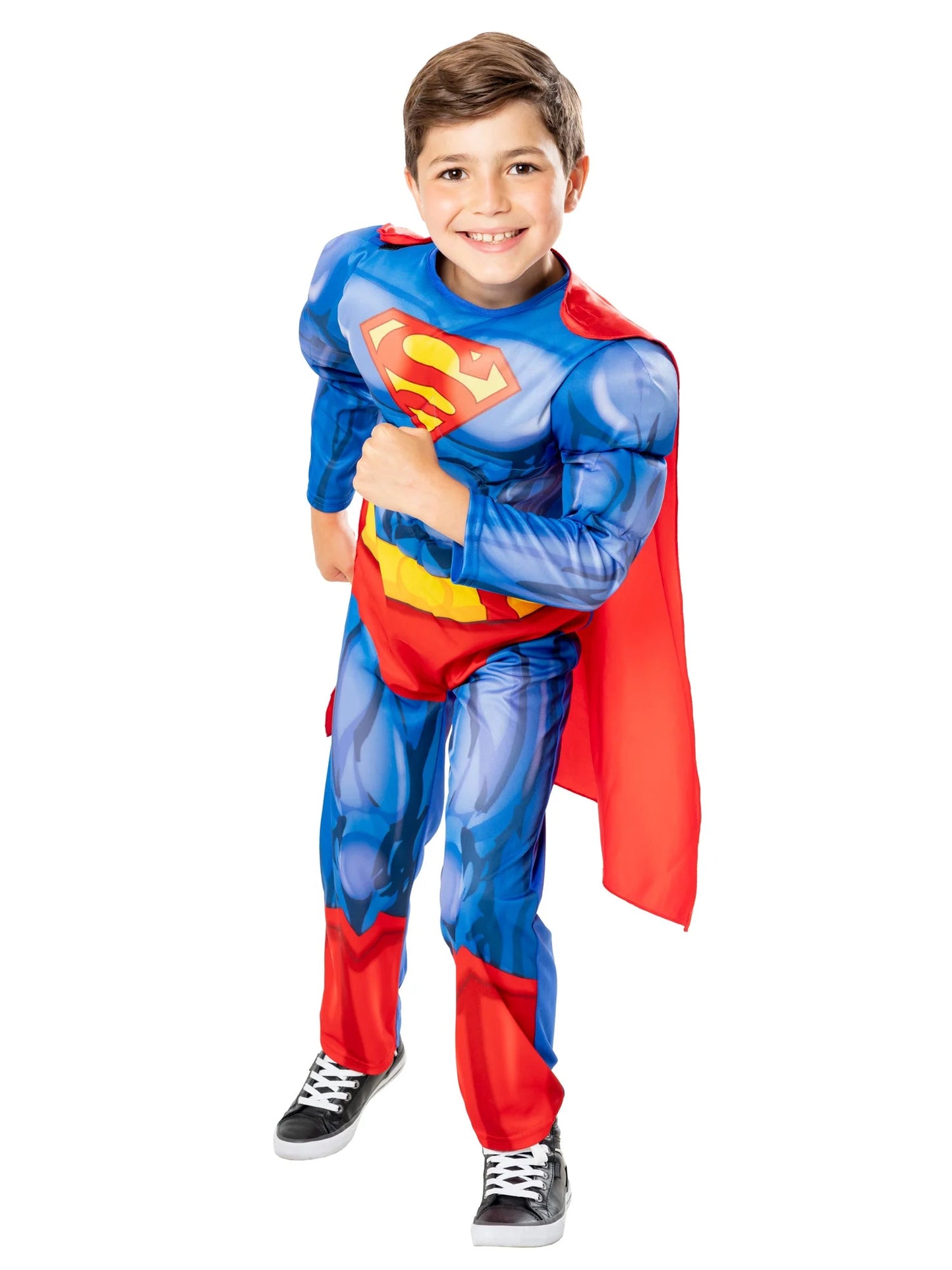 Superman Kostuum Kind – Gespierd met Afneembare Cape