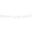 Kartonnen glitter letterslinger 'Happy Birthday' zilver (225 cm)