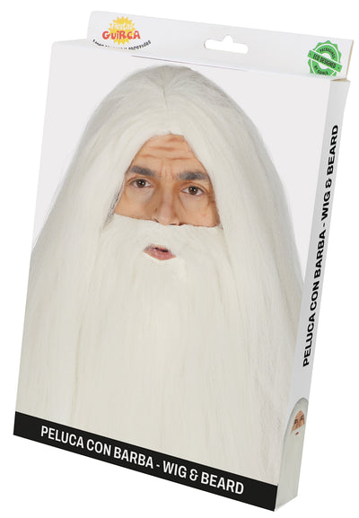Witte Pruik met Baard | Panoramix & Sinterklaas Stijl