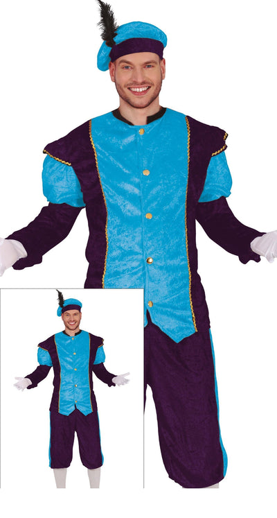 Pietenpak Heren Lichtblauw/Paars – Jasje, Broek & Muts