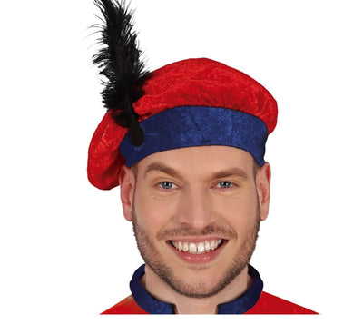Pietenpak Heren Rood/Blauw – Klassiek Kostuum met Muts, Jasje & Broek