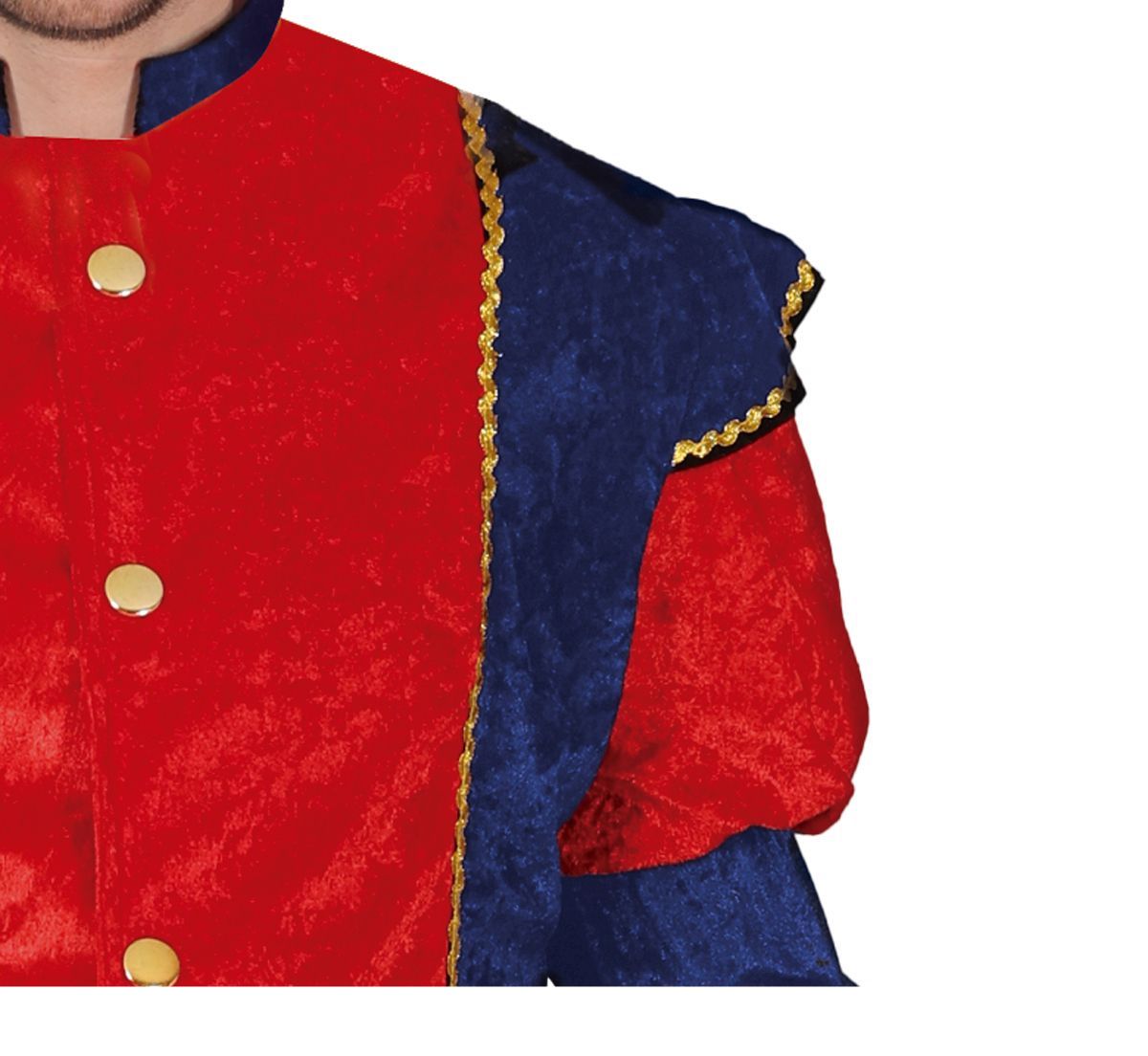 Pietenpak Heren Rood/Blauw – Klassiek Kostuum met Muts, Jasje & Broek