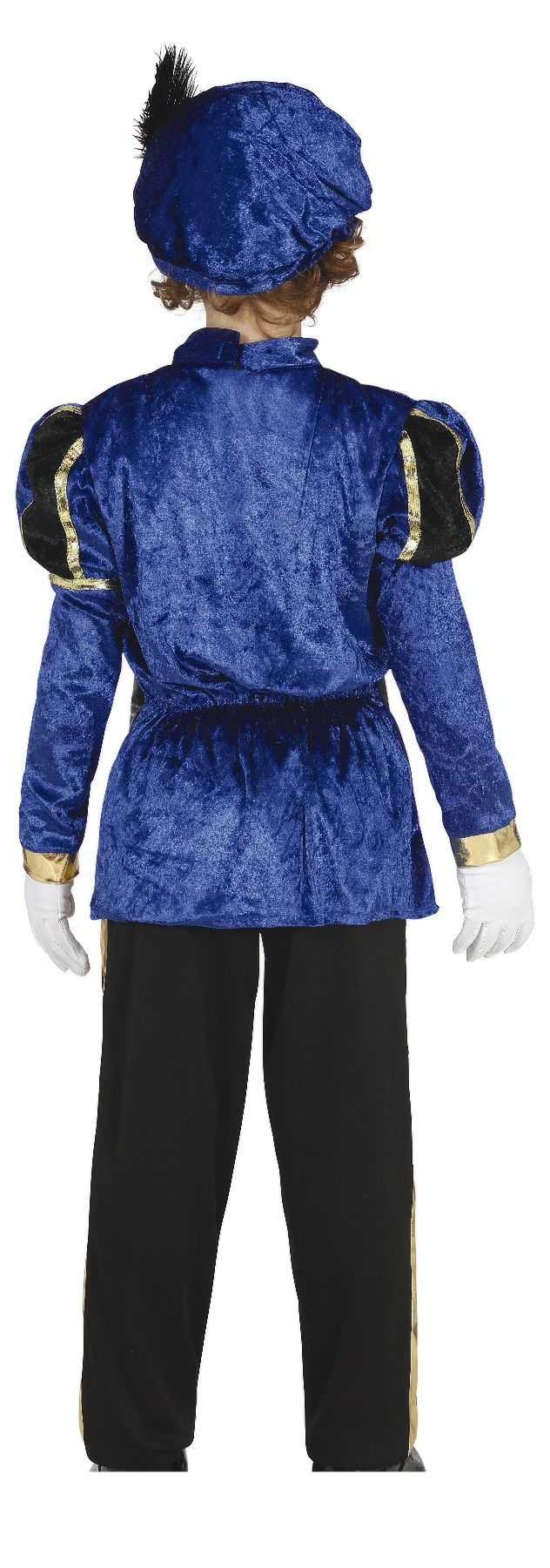 Pietenpak Kind Blauw/Goud – Complete Set met T-Shirt, Broek, Muts & Riem