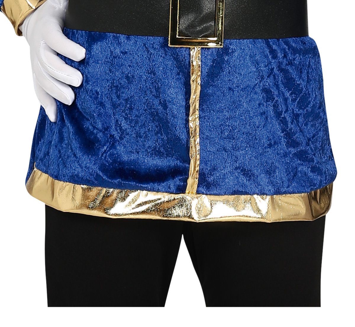 Pietenpak Kind Blauw/Goud – Complete Set met T-Shirt, Broek, Muts & Riem