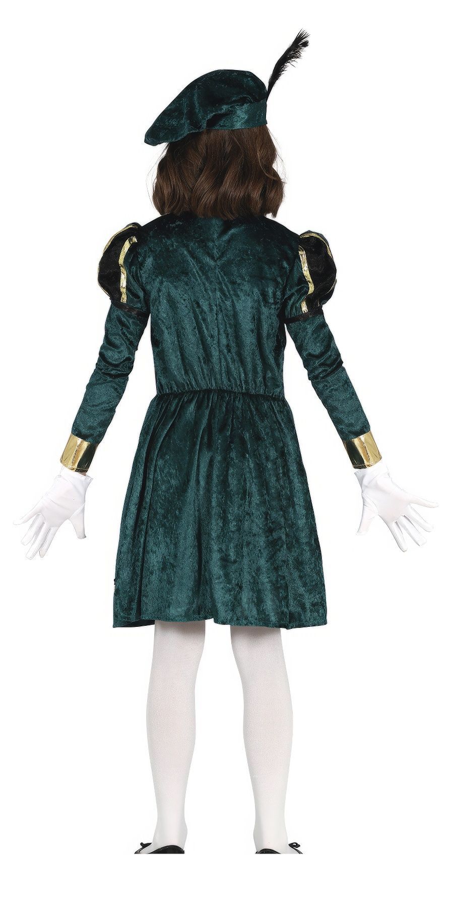 Pietenpak Jurk Kind Groen/Goud – Vrolijk Feestjurkje met Muts & Riem