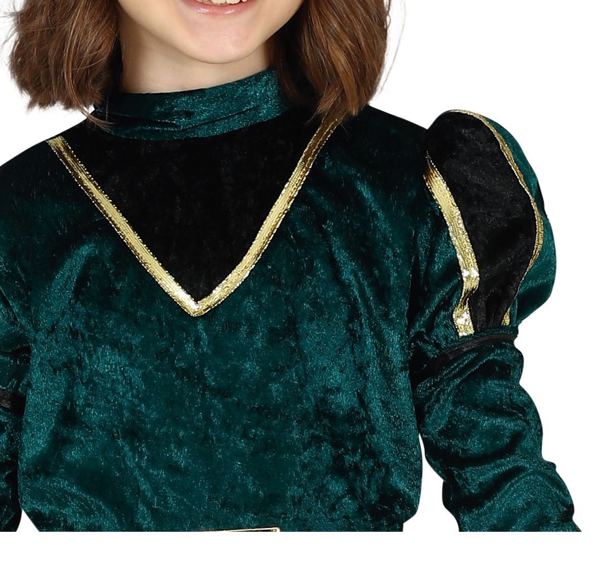 Pietenpak Jurk Kind Groen/Goud – Vrolijk Feestjurkje met Muts & Riem