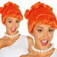 Holbewoner Pruik Oranje | Wilma Flintstone Pruik