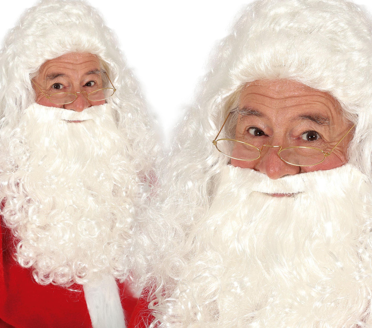Sinterklaas Baard en Pruik Set – Wit Krullend – 2-delig