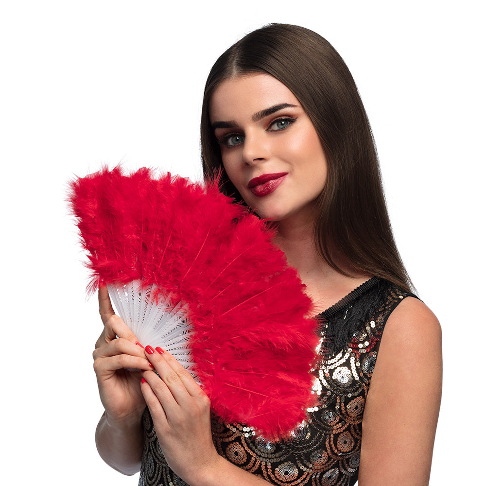 Waaier Flapper | Roze, Zwart, Wit of Rood (23 cm)