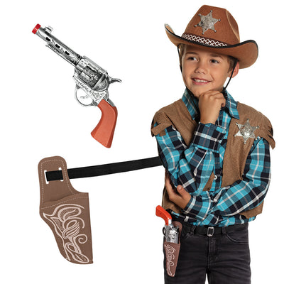 Set Cowboy kind (speelgoed pistool 23 cm, riem 100 cm en holster)