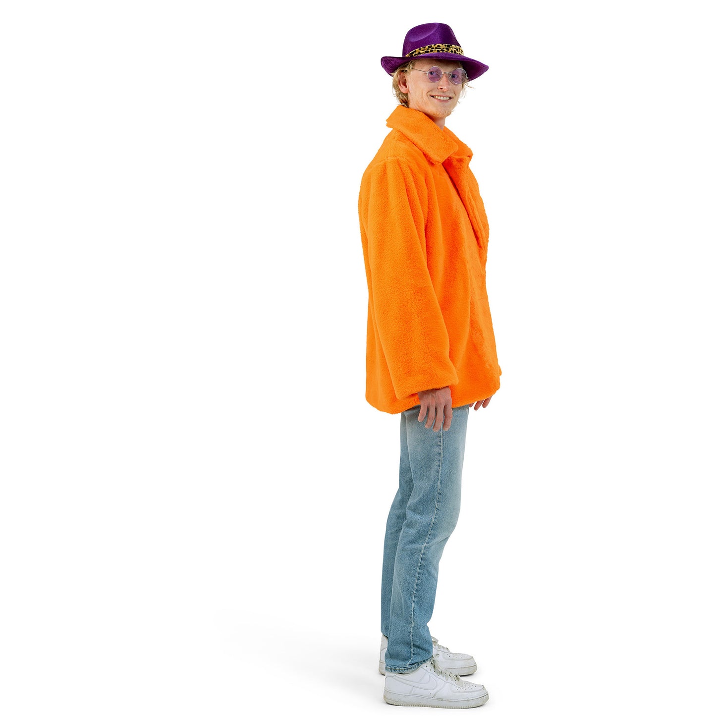 Orange Fluffy Jacket | Koningsdag Statement Jacket Heren