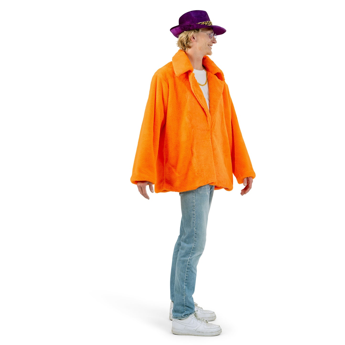 Orange Fluffy Jacket | Koningsdag Statement Jacket Heren