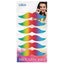 6er Schnurrbart Set | Regenbogen Fantasie | Selbstklebend