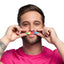 6er Schnurrbart Set | Regenbogen Fantasie | Selbstklebend