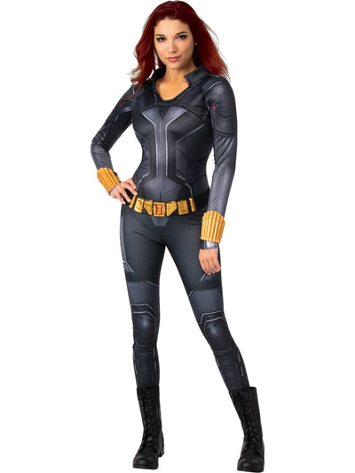 Black Widow Deluxe | Volwassenen Kostuum | Jumpsuit, Riem, Manchetten