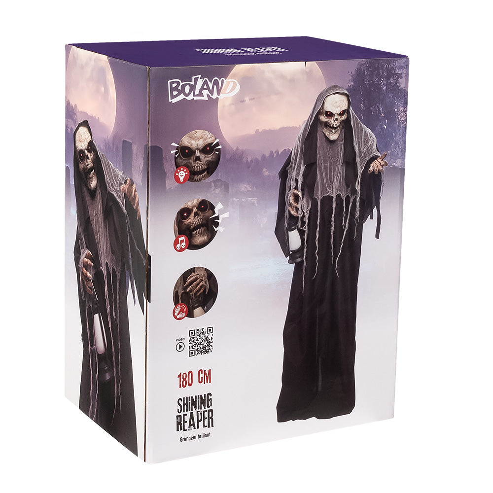 Halloween Decoratie Shining Reaper 180 cm – bewegend met licht & geluid