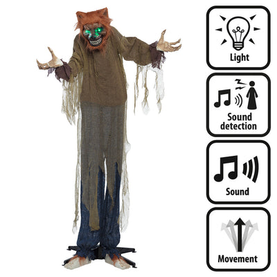 Standdeko Böser Wolf – 160 cm mit Licht, Sound und Bewegung