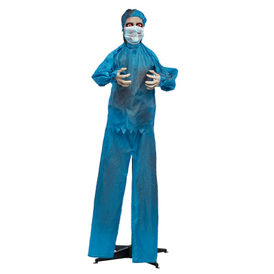 Standdeko Gruseliger Doktor – 170 cm mit Licht, Sound und Bewegung