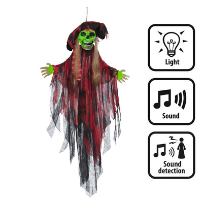 Hangdecoratie Miss Ghost Pirate – 160 cm met Licht, Geluid en Geluidsensor