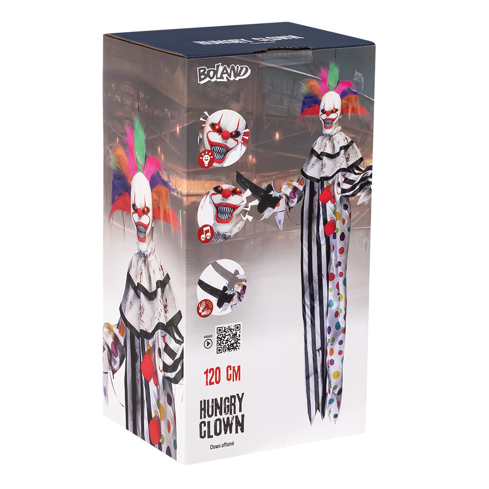 Hangdecoratie Hungry Clown – 120 cm met Licht, Geluid en Beweging