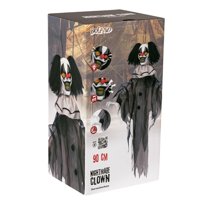 Nightmare Clown Hängedeko – 90 cm mit Licht, Sound und Bewegung